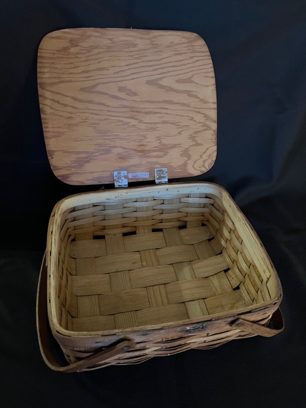 Antique Splitwood Pie Basket / Picnic Basket - Picture 9 of 11